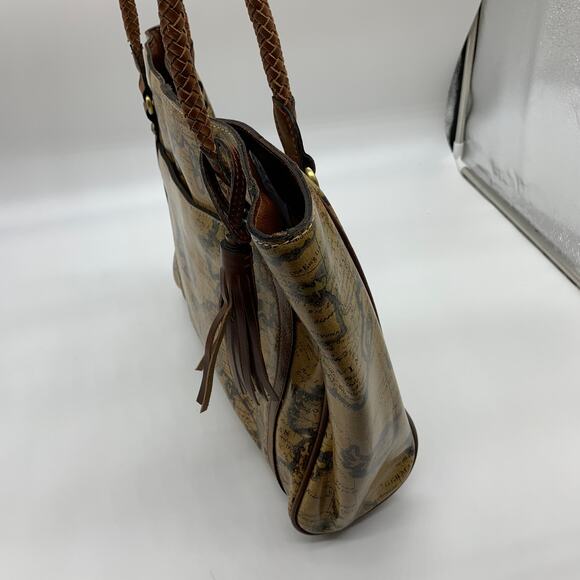 Patricia Nash Leather Handbags Cameley Tote Brown European Map - Picture 11 of 12